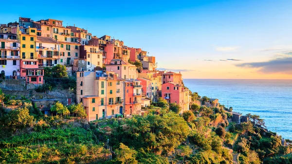 意大利Cinque Terre国家公园Corniglia村的景观 — 图库照片