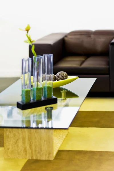 Modern Kitchen Table Glass Wine Vase Stock Image