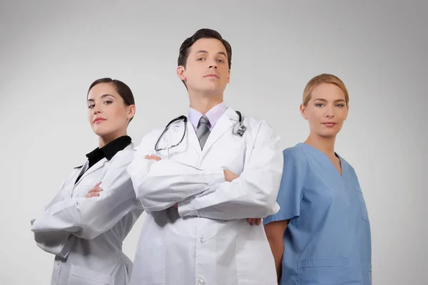 Grupp Läkare Och Sjuksköterskor Bakgrunden — Stockfoto