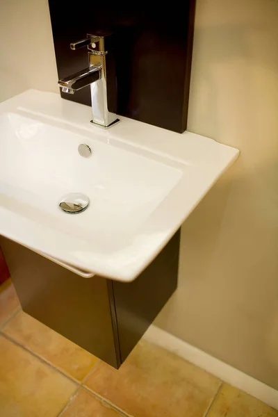 Modern Bathroom Interior Sink Faucet — Stock Photo, Image