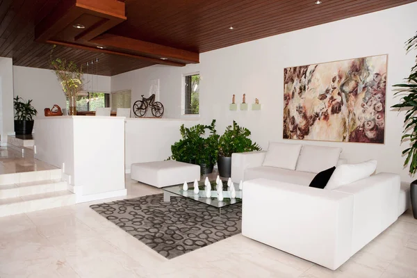 Moderno Salón Interior Con Sofá Sillas —  Fotos de Stock