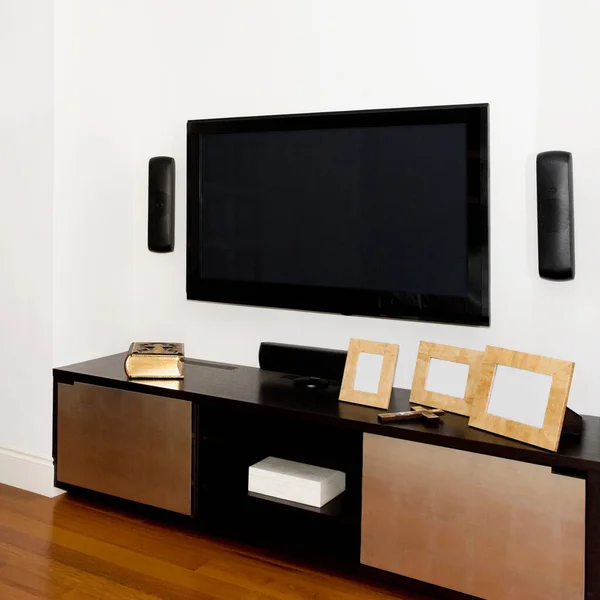 Ruang Tamu Modern Dengan Dan Televisi — Stok Foto