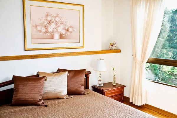 Interno Una Moderna Camera Albergo — Foto Stock