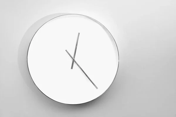 White Clock Icon Isolated Grey Background Time Symbol Minimalism Concept — Stock Photo, Image