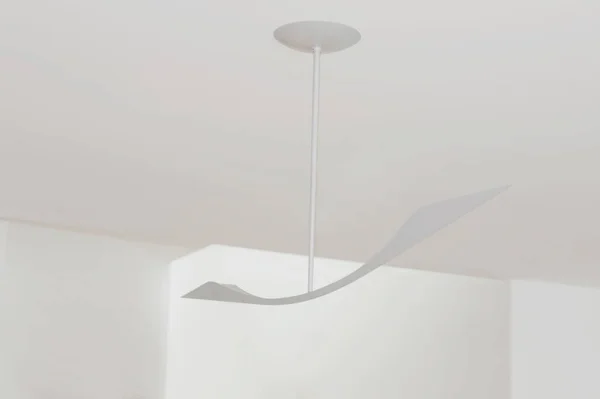 Wit Modern Interieur Met Plafondlamp — Stockfoto