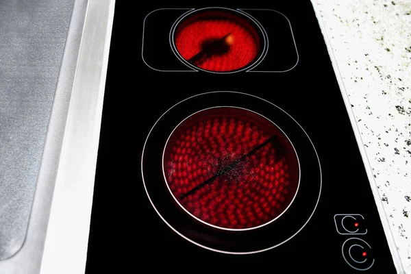Červená Semafor Černém Pozadí — Stock fotografie