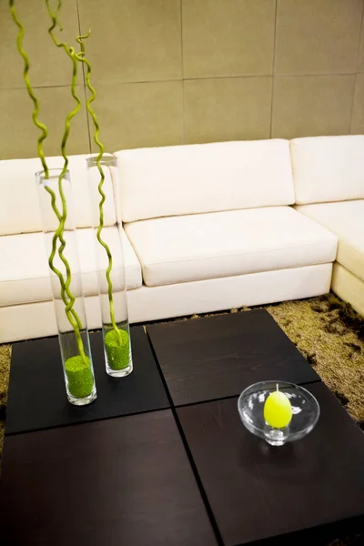 Interior Luxo Quarto Hotel Com Sofá Cadeira — Fotografia de Stock