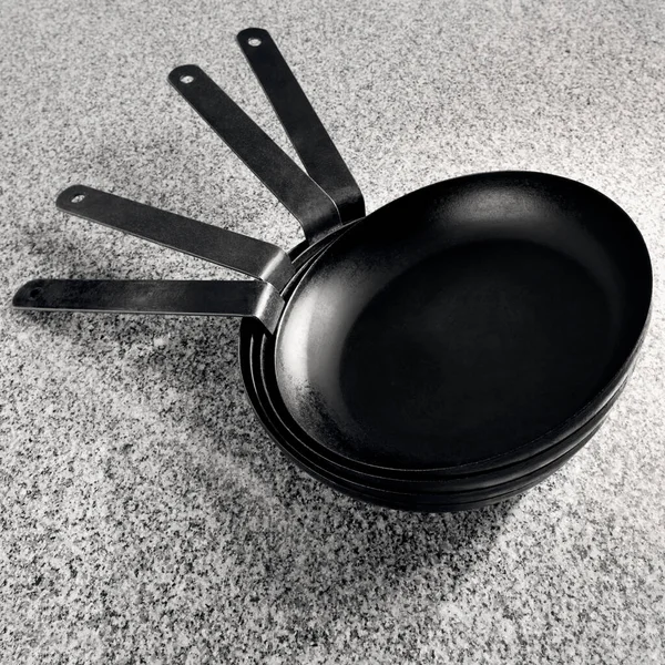 Black Frying Pan White Background — Stock Photo, Image