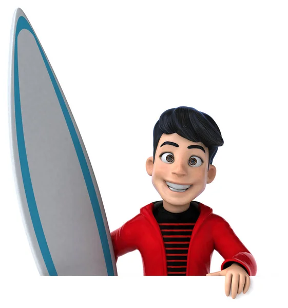 Fun Cartoon Teenager Boat — Stock Photo, Image
