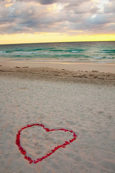 Tvar Srdce Pláži — Stock fotografie