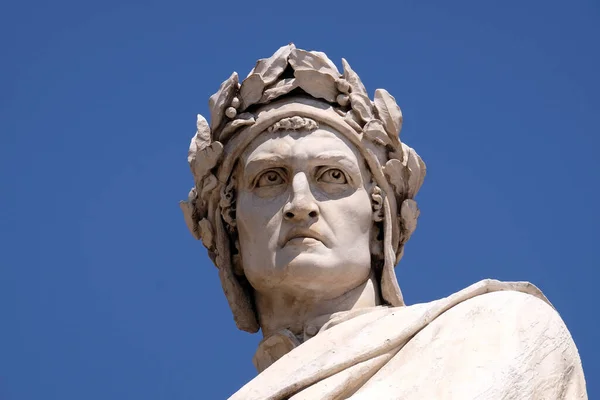 Dante Alighieri Staty Santa Croce Torget Florens Italien — Stockfoto