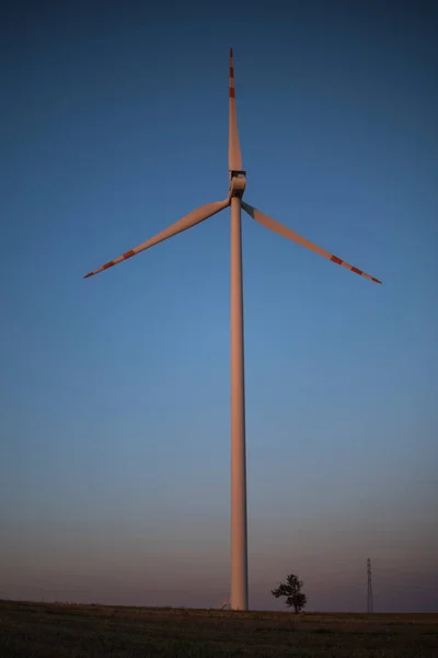 Windkraftanlage Auf Dem Feld — Stockfoto