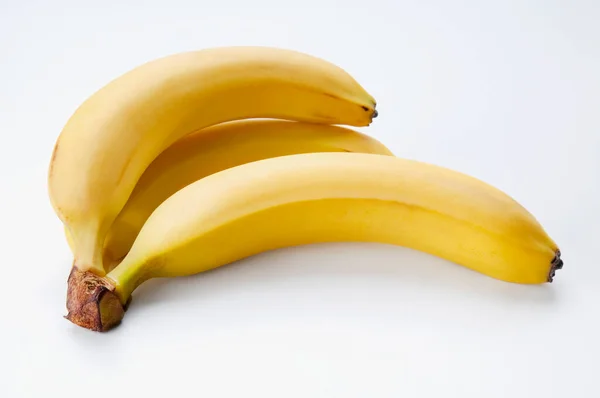 Verse Rijpe Bananen Witte Achtergrond — Stockfoto