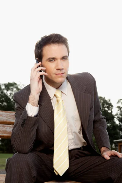Бизнесмен Разговаривает Телефону — стоковое фото