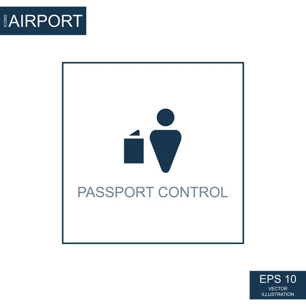 Icono Abstracto Control Pasaportes Sobre Tema Del Aeropuerto Ilustración Vectorial —  Fotos de Stock