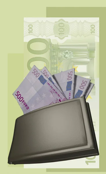 Geld Cash Een Portemonnee — Stockfoto