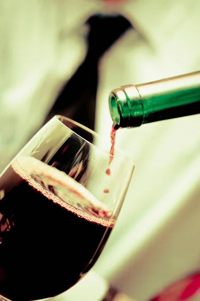 Víno Sklo Červeným Bílým Pozadím — Stock fotografie