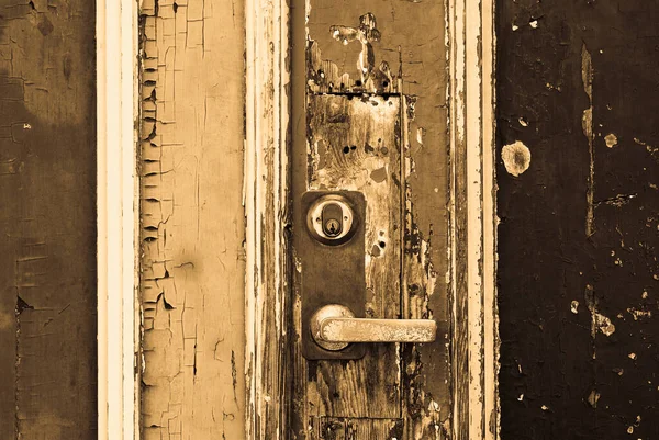 Old Wooden Door Lock — Stock Photo, Image