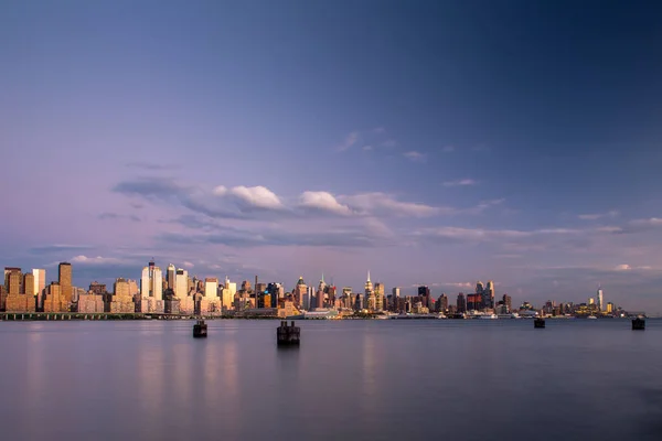 Nova Iorque Horizonte Cidade Pôr Sol — Fotografia de Stock