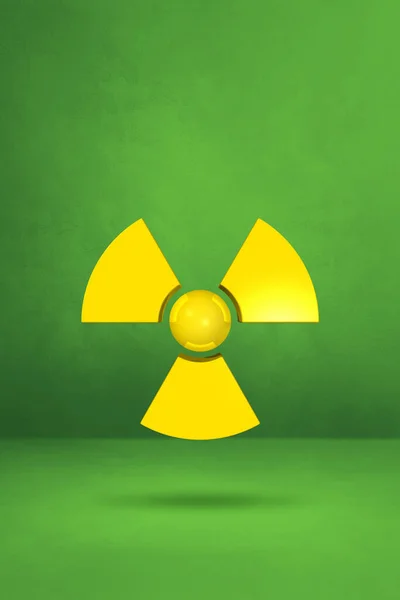 Radioaktiv Symbol Isolerad Grön Studio Bakgrund Illustration — Stockfoto