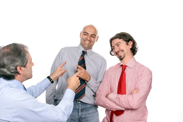 Businessmen Meeting Employees Making Fun Manager Shot Taken Manager Point — Stock Photo, Image