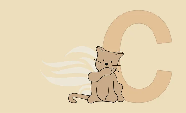 Ilustración Vectorial Dibujos Animados Gato Lindo — Foto de Stock