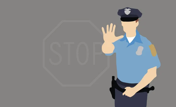 Police Officer Gun His Hand — Stock Photo, Image