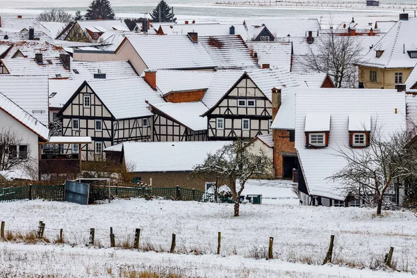 Oud Houten Huis Winter — Stockfoto