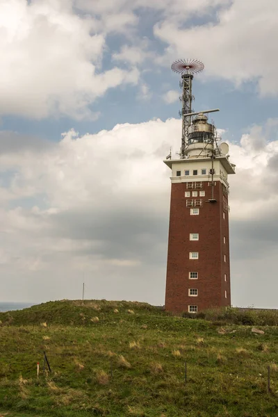 Faro Mattoni Rosso Marrone Sull Oberland Dell Isola Tedesca Largo — Foto Stock