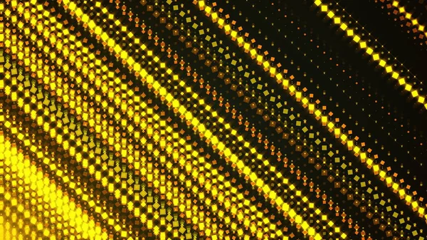 Travi Diagonali Particelle Quadrate Dorate Generate Computer Rendering Sfondo Astratto — Foto Stock