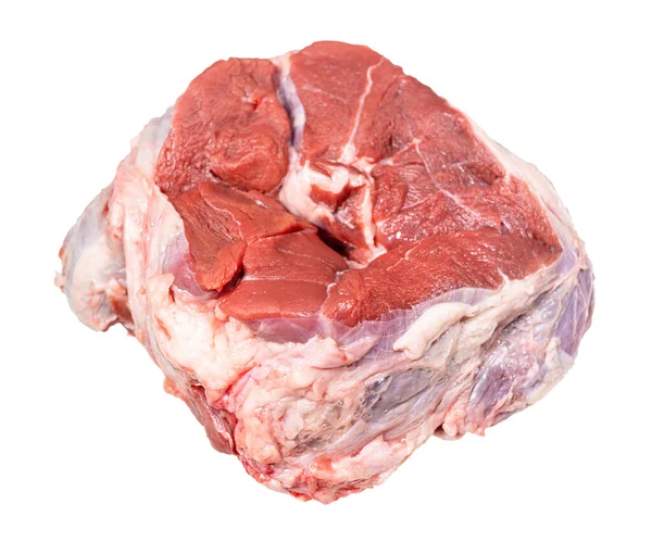 Raw Piece Halal Beef Shank Isolated White Background — Stock Photo, Image