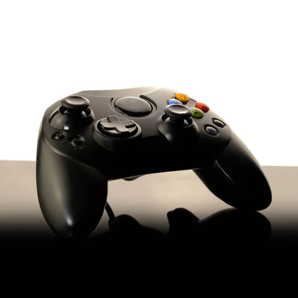 Black Gamepad White Background — Stock Photo, Image