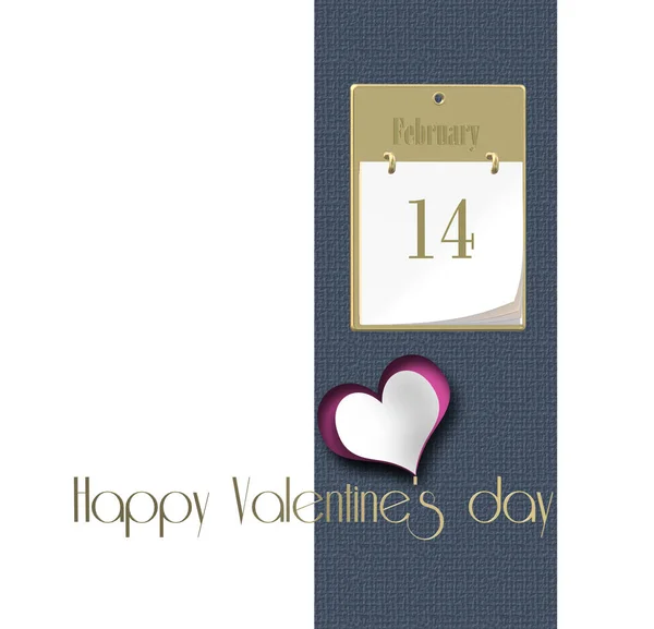 Tarjeta Día San Valentín Con Corazón Texto Sobre Fondo Blanco — Foto de Stock