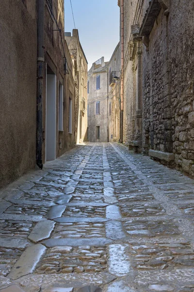 Вузька Вулиця Відомого Стародавнього Міста Ерица Сицилія — стокове фото