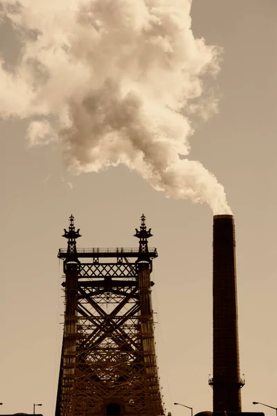 Fabbrica Industriale Fumo Camino Centrale Elettrica Inquinamento — Foto Stock