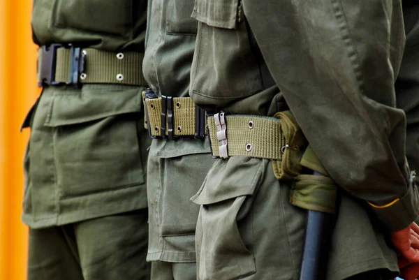 Soldato Militare Con Una Pistola — Foto Stock