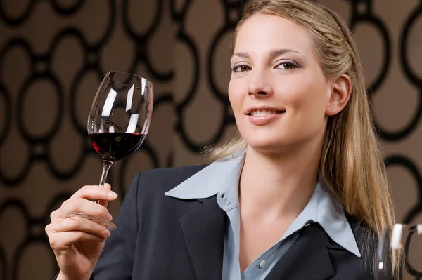 Portrait Beautiful Young Woman Glass Wine Royalty Free Stock Images
