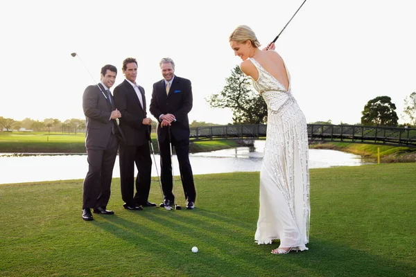 Glückliches Paar Golfclub — Stockfoto