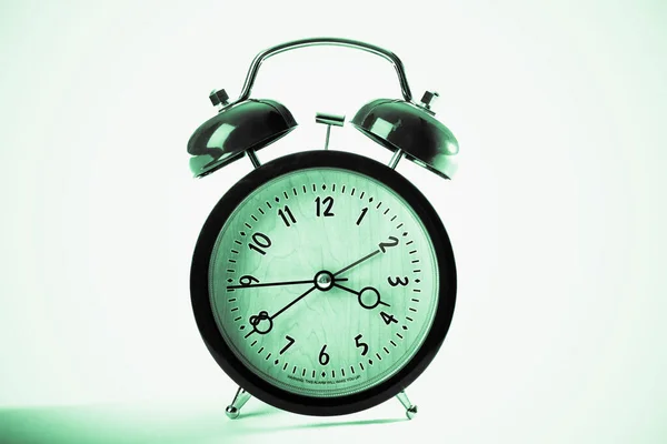 Alarm Clock Green Background — Stock Photo, Image