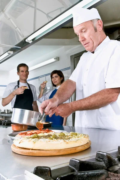 Chef Female Chefs Cooking Kitchen — Stock Photo, Image