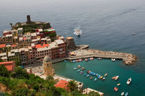 Vista Alto Angolo Una Città Mare Castello Doria Riviera Italiana — Foto Stock