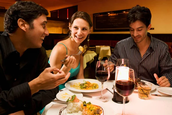 Group Friends Having Dinner Restaurant Royalty Free Stock Photos