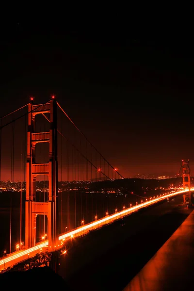 Puente Puerta Oro Sobre Río Tajo Por Noche — Foto de Stock