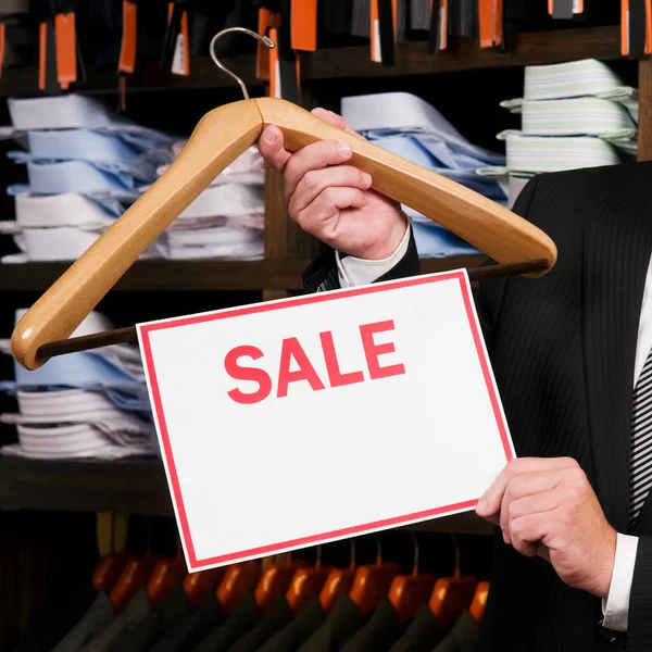 Businessman Holding Paper Red Sheet Man — Stock Photo, Image