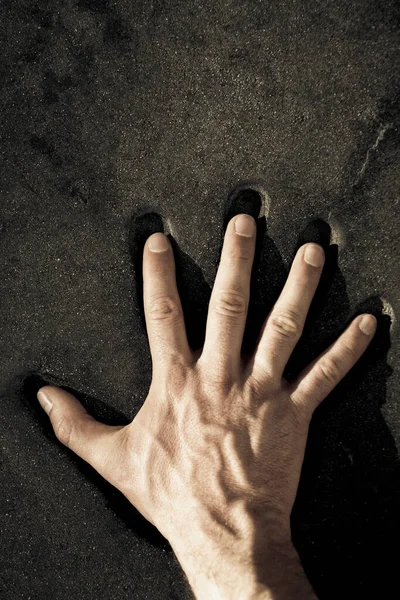 Hand Mit Schwarz Weißem Hintergrund — Stockfoto