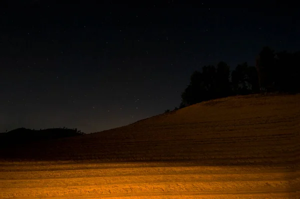 Mooie Nachthemel Met Sterren Maan — Stockfoto