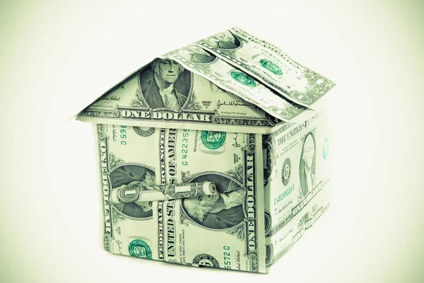 Haus Mit Dollars Und Geld — Stockfoto
