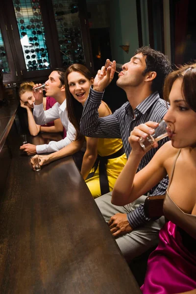 Gruppe Von Freunden Hat Spaß Der Bar — Stockfoto