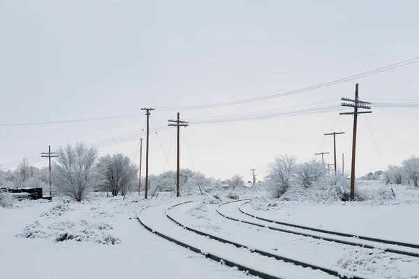 Bahngleise Winter — Stockfoto