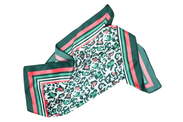 Mantón Seda Aislado Primer Plano Una Bufanda Seda Multicolor Maravillosamente — Foto de Stock